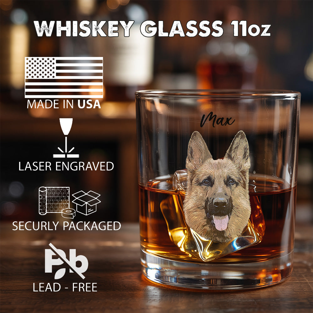 Custom Photo Dog Whiskey Glass – Personalized Dog Cat Wine Glass And Pint Glass Memorial Gifts for Pet Owners THUC99WI06