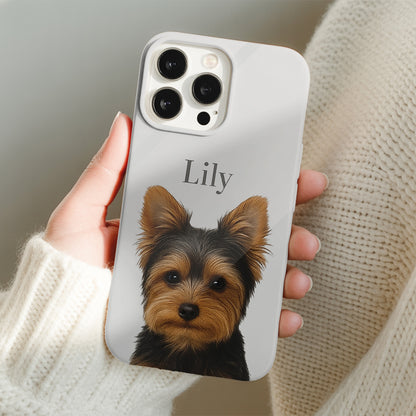 Custom Photo Pet Portrait Phone Case – Dog Face Picture Cover, Gift for Pet Owners, Memorial Keepsake THUC99