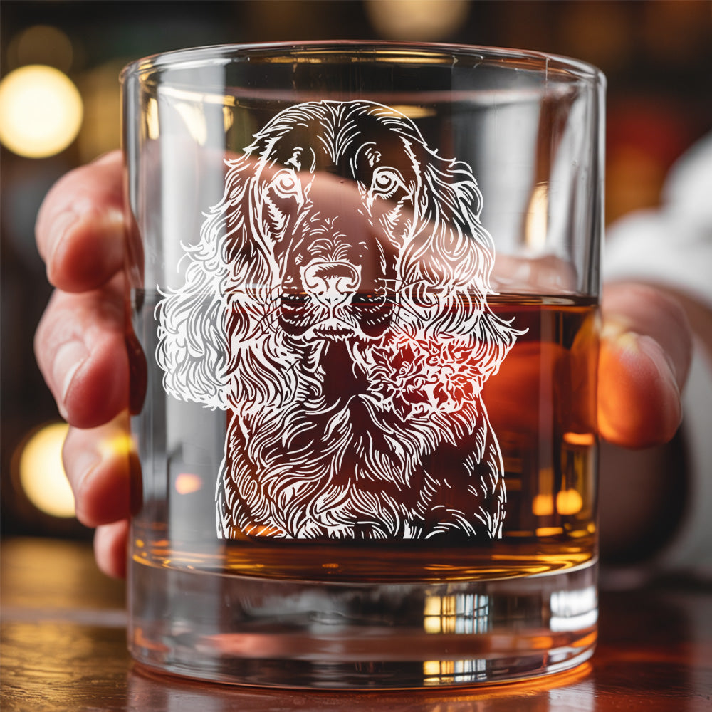 Custom Dog Photo Whiskey Glass 11oz – Personalized Pet Name Gift for Dog Lovers, Moms & Dads THUC99WP07