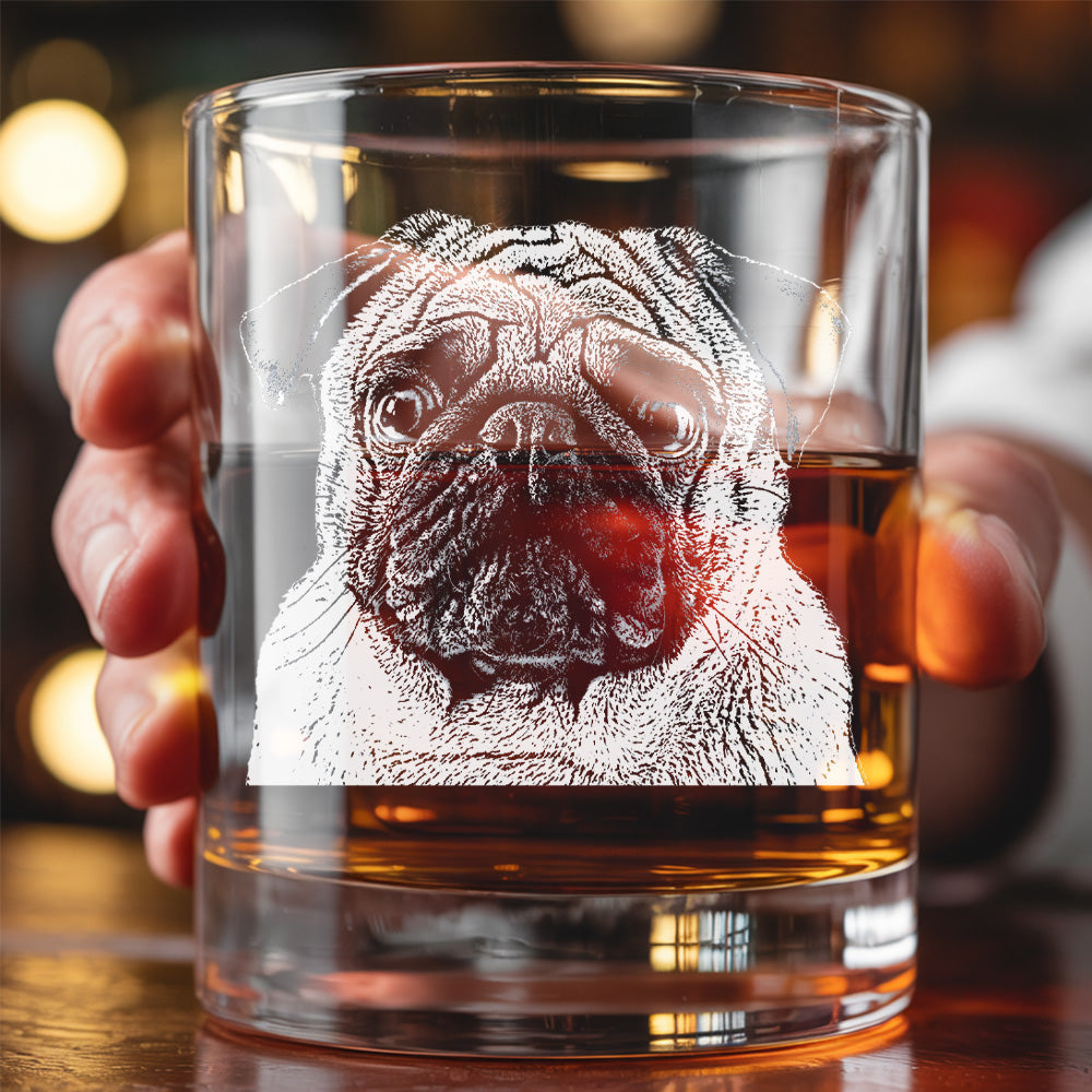 Custom Dog Pet Whiskey Glass 11oz – Personalized Dog Photo & Name – Gift for Dog Parents THUC99WP10