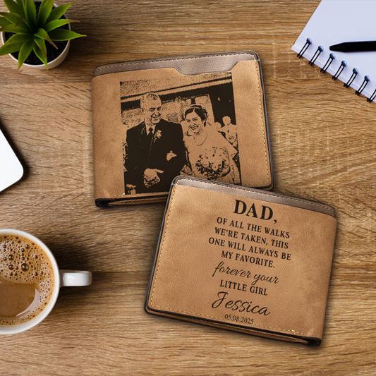 Personalized Wedding Gift for Dad, Custom Photo Wallet - Perfect Keepsake for Bride and Father, Unique Wedding Photo TNW025