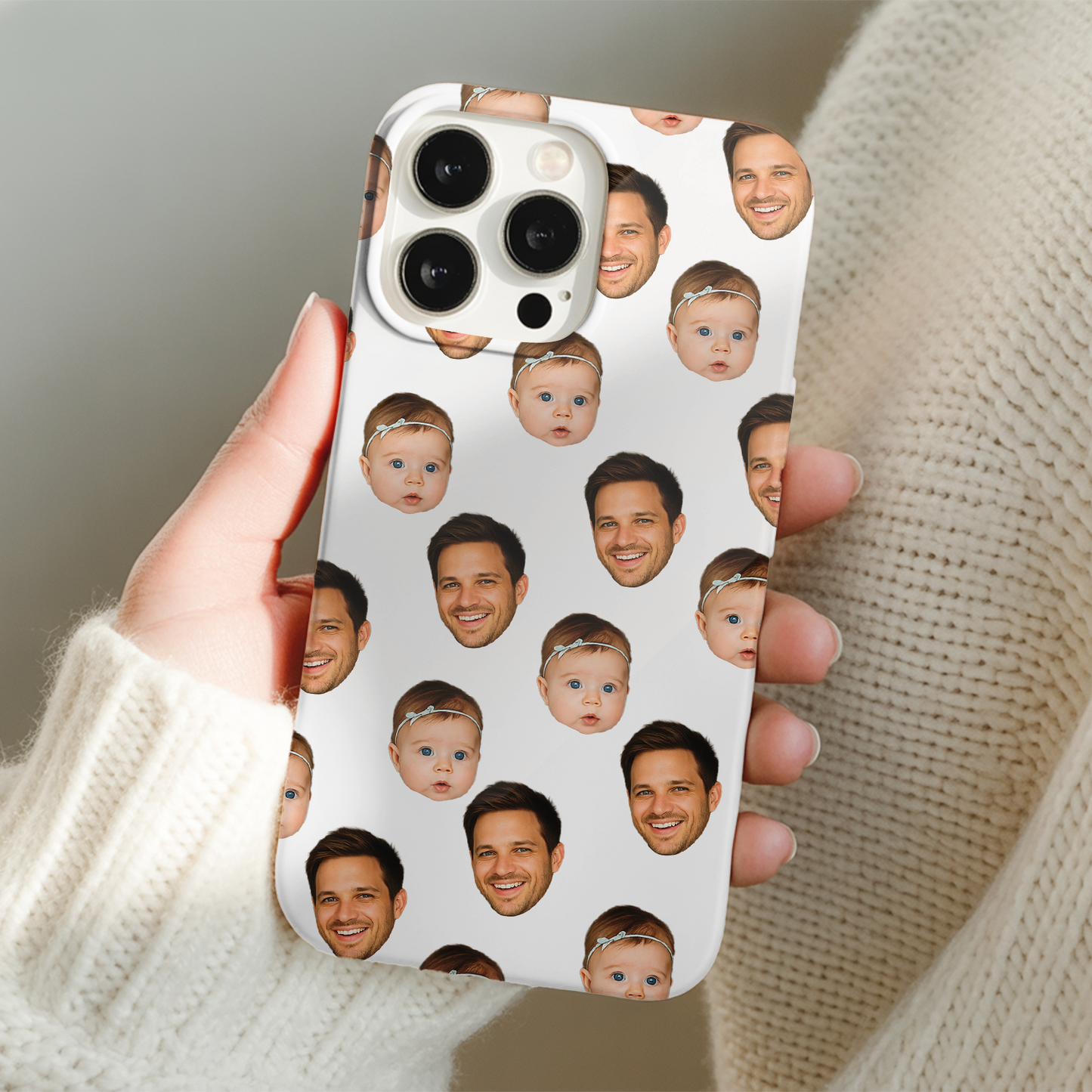 Custom Photo Baby Face Phone Case – Personalized Pattern Case Your Baby’s Face, Fun Gift for Family Members THUC9915