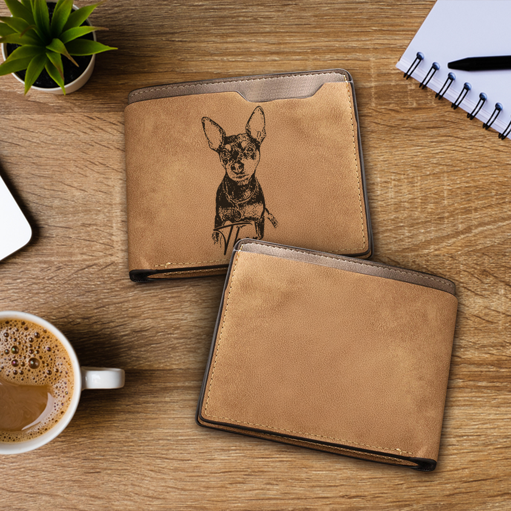 Custom Photo Pet Wallet Engraved, Photo Gifts, Photo Memorial, Pet Memory, Personalized Portrait Dog Wallet, Gift For Dad, Father's Day Gifts