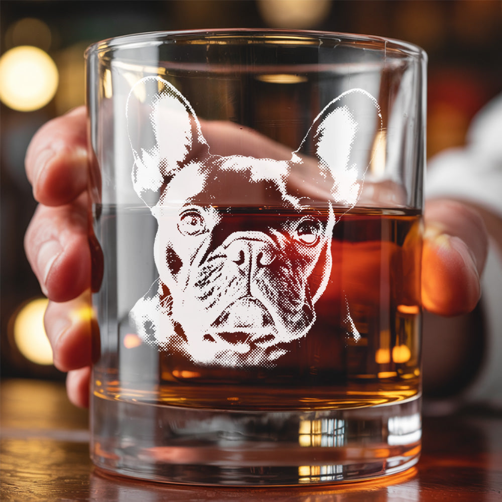 Custom Dog Lover Gift – Custom Photo & Name Whiskey Glass 11oz – Personalized Barware THUC99WP03