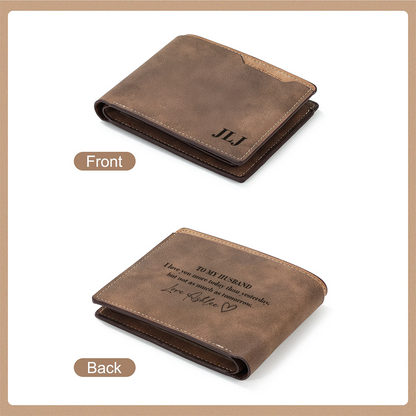 TNW002 Personalized Leather Mens Wallet, Gift for Anniversary, Graduation, Dad, Boyfriend, Him, Husband, Father, Handwriting Engraved Custom Wallet