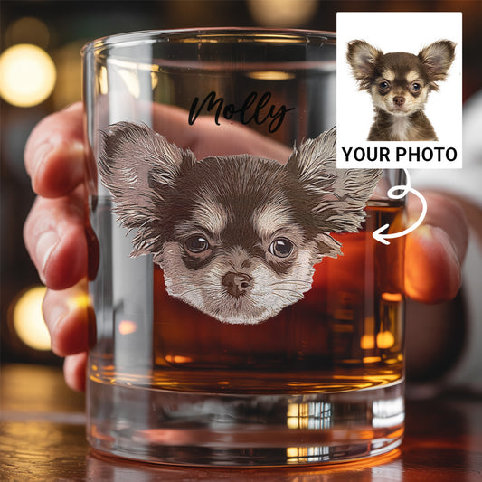 Custom Dog Lover Whiskey Glass – 11oz Personalized Photo Gift for Pet Owners THUC99WI04