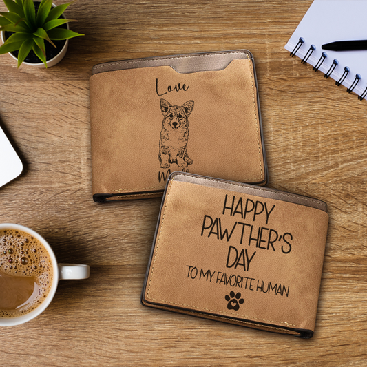 Custom Photo Father's Day Dog Dad Wallet Engraved, Personalized Photo Wallet, Fathers Day Gift, Pawther Day Wallet, Best Fur Dad