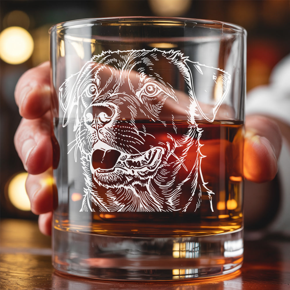 Personalized Dog Whiskey Glass 11oz – Custom Pet Photo & Name – Gift for Dog Owner THUC99WP06