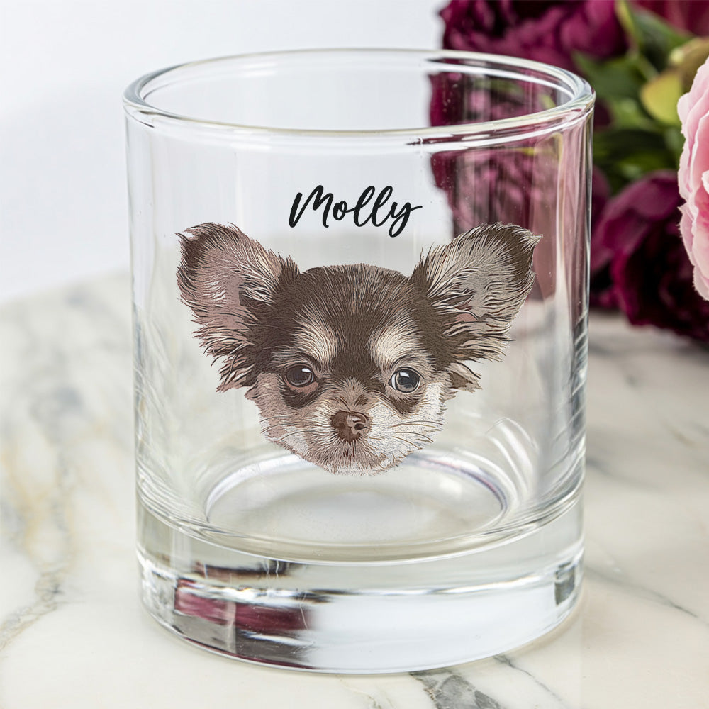 Custom Dog Lover Whiskey Glass – 11oz Personalized Photo Gift for Pet Owners THUC99WI04