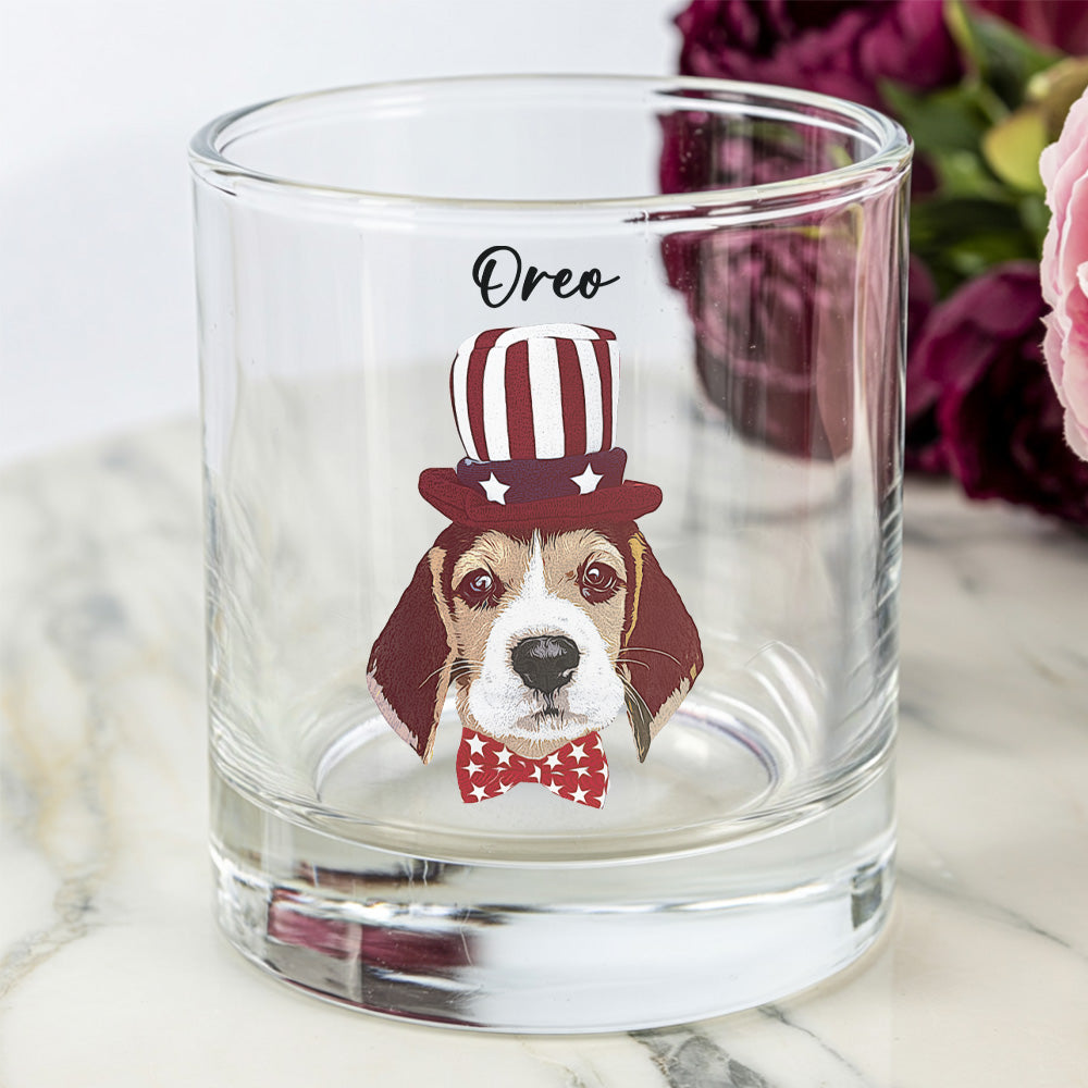 Custom Pet Photo With Whiskey Glass 11oz – Dog & Cat Photo Memorial Gift THUC99WI08