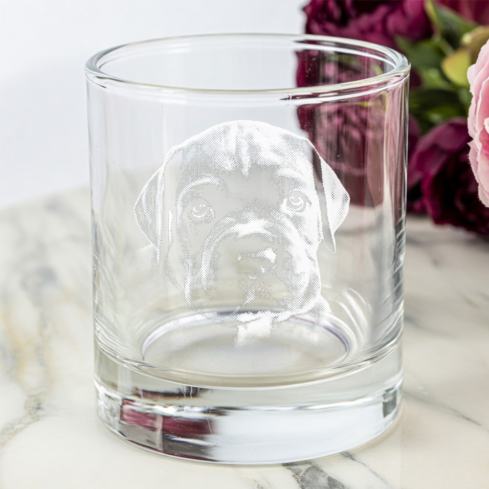 Personalized Pet Portrait Whiskey Glass – Custom Dog Photo - Custom Name Gift 11oz THUC99WP02