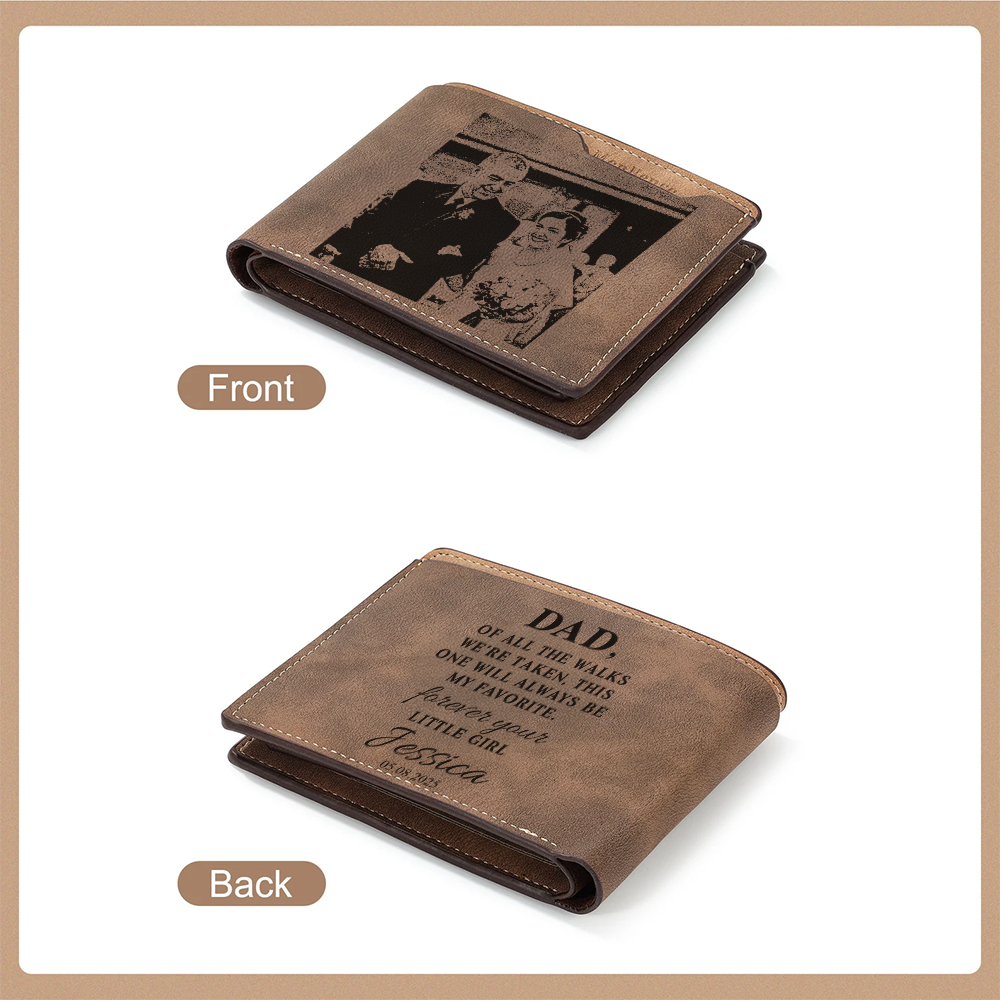 Personalized Wedding Gift for Dad, Custom Photo Wallet - Perfect Keepsake for Bride and Father, Unique Wedding Photo TNW025