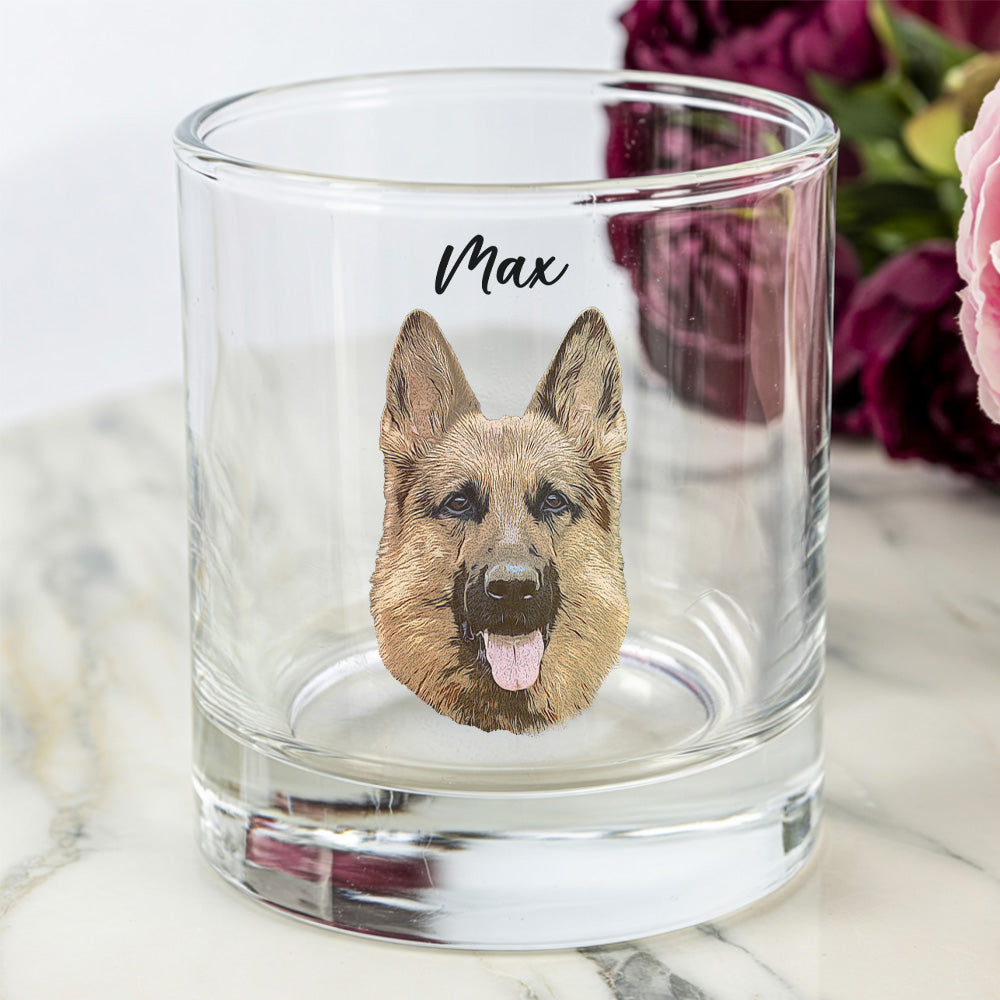 Custom Photo Dog Whiskey Glass – Personalized Dog Cat Wine Glass And Pint Glass Memorial Gifts for Pet Owners THUC99WI06