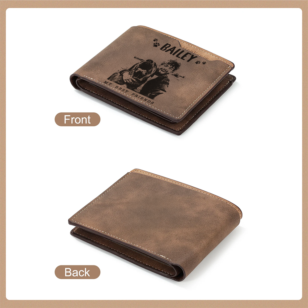 Personalized Dog Memorial Gift Photo Wallet, Pet Cat Owners Dog Mom, Dog Keepsake Present TNW028