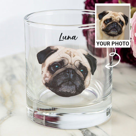 Custom Dog Lover Whiskey Glass – 11oz Personalized Photo Gift for Pet Owners THUC99WI05
