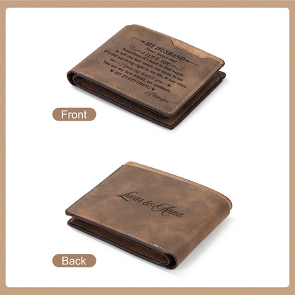 Personalized Couple Engraved Brown Leather, Personalized Birthday Gift for Him, Gift For Boyfriend, Gift For My Man TNW014