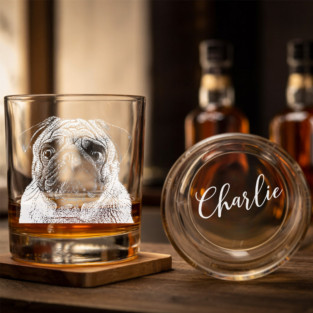 Custom Dog Pet Whiskey Glass 11oz – Personalized Dog Photo & Name – Gift for Dog Parents THUC99WP10