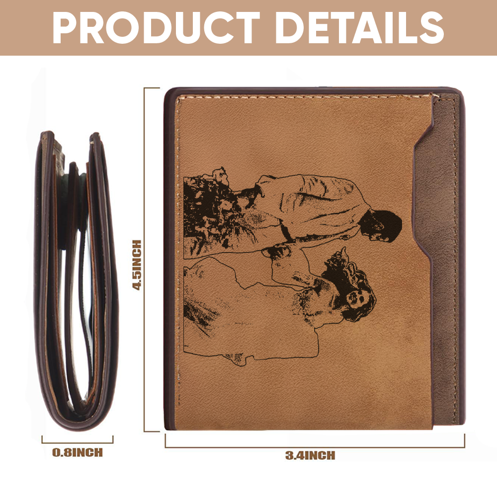 Custom Photo Engraved Wallet, Personalized Anniversary Gift, Gift For Couple TNW027