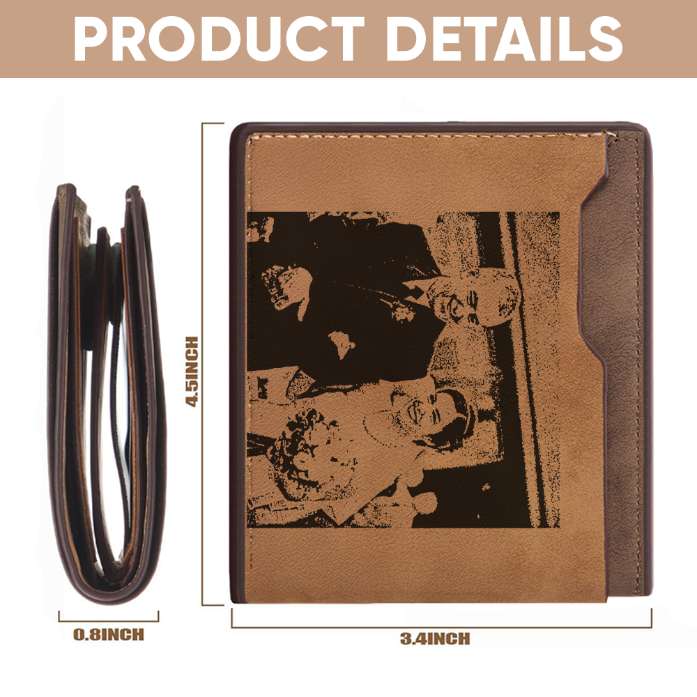 Personalized Wedding Gift for Dad, Custom Photo Wallet - Perfect Keepsake for Bride and Father, Unique Wedding Photo TNW025
