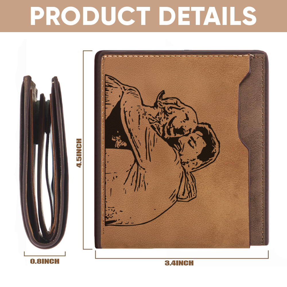 Engraved Wallet with Custom Photo & Handwriting - Perfect Personalized Gift for Dad and Husbands - Father's Day Gift