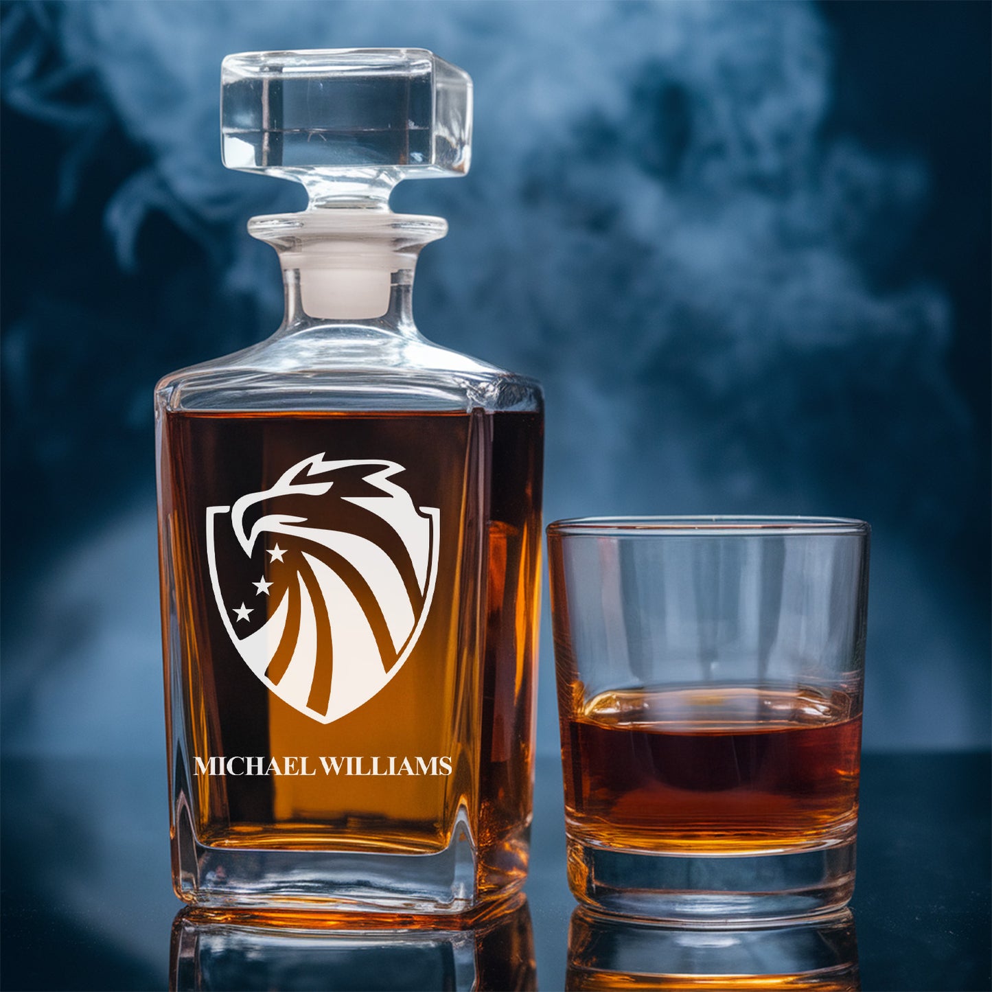Personalized Veterans Decanter With Whiskey Glass | Gift for Veteran's Day | Custom Gifts for Veteran