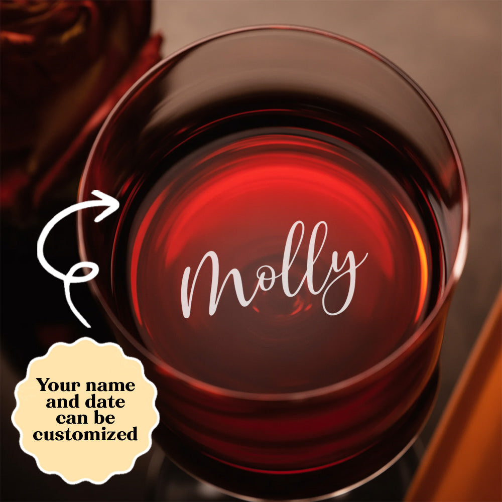 Custom Dog Lover Gift – Custom Photo & Name Whiskey Glass 11oz – Personalized Barware THUC99WP03