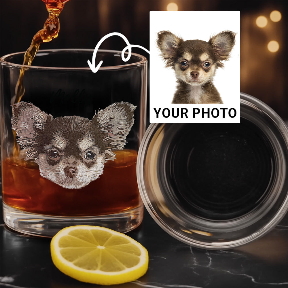 Custom Dog Lover Whiskey Glass – 11oz Personalized Photo Gift for Pet Owners THUC99WI04