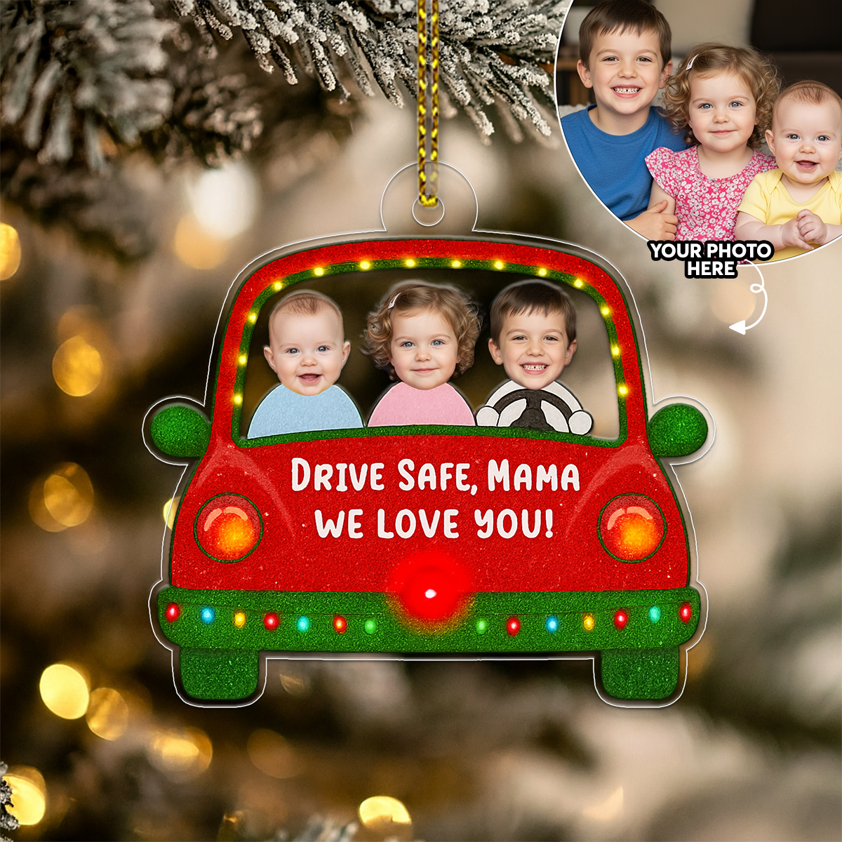 Custom Photo Kids Xmas Drive Safe