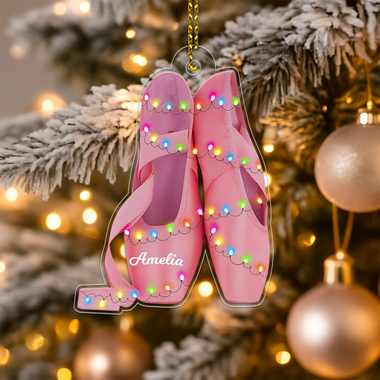 Custom Name Ballet Shoes Light Acrylic Ornament Christmas Gift
