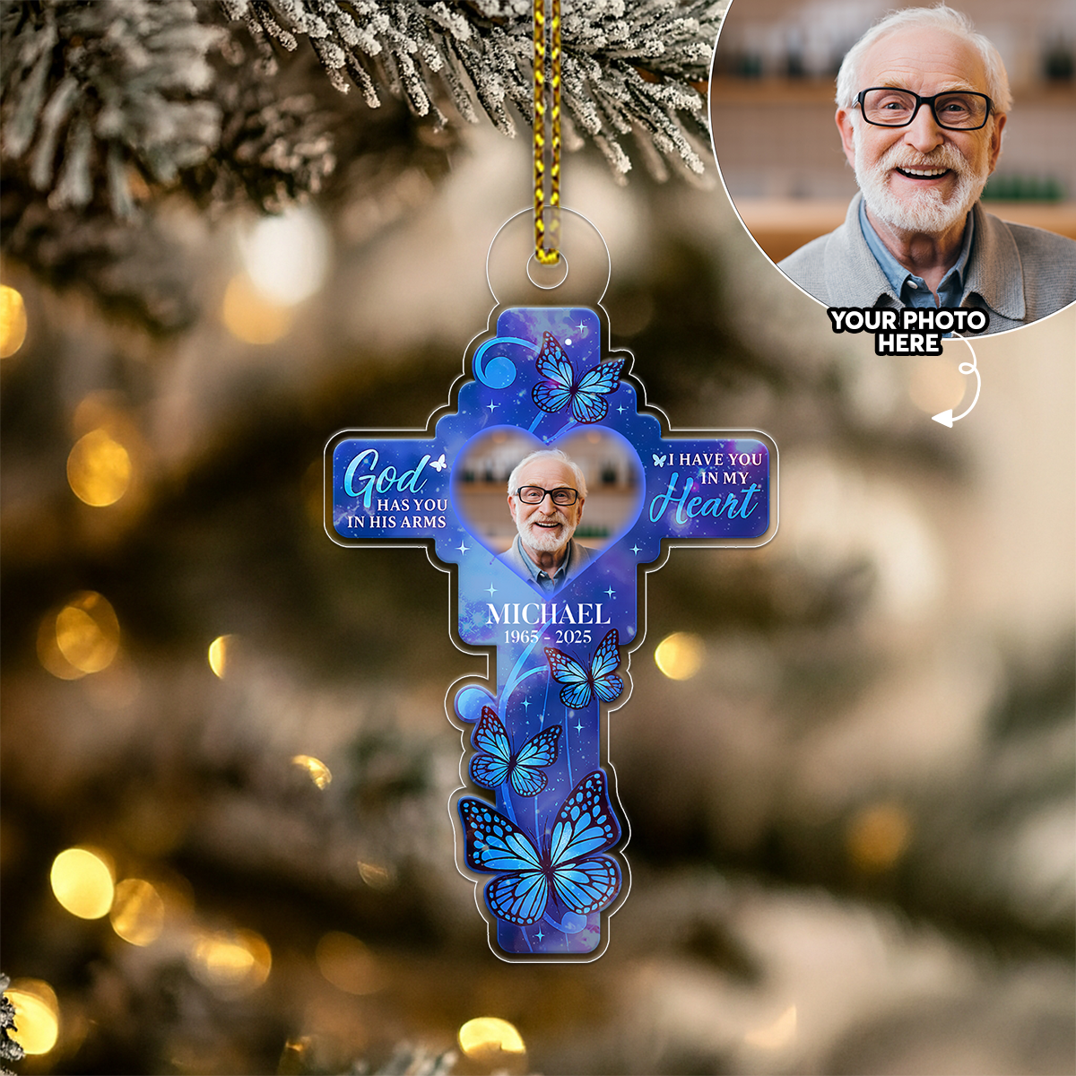 Custom Photo Cross Butterfly