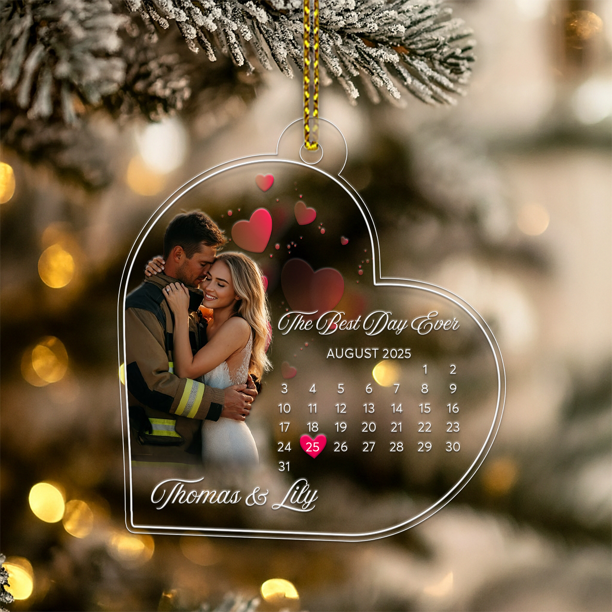 Custom Photo And Date Firefighter Couple