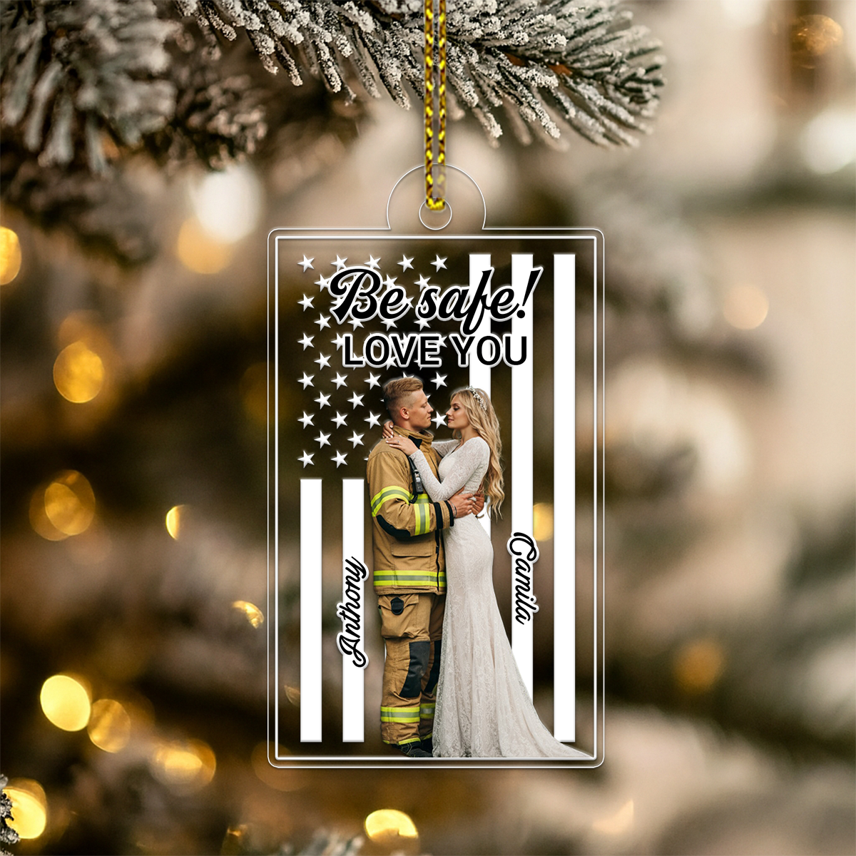 Custom Photo Firefighter Couple