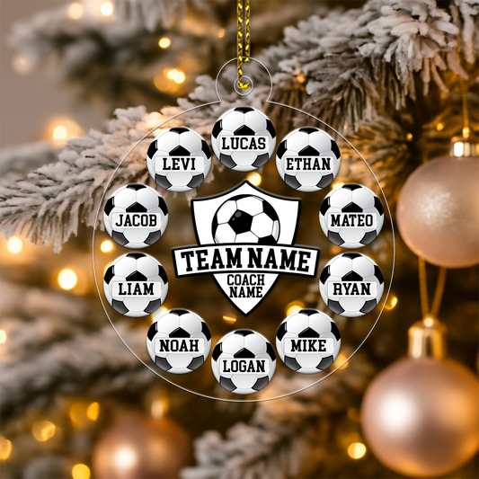 Custom Name Soccer Team Chritsmas Acrylic Ornament Christmas Gift