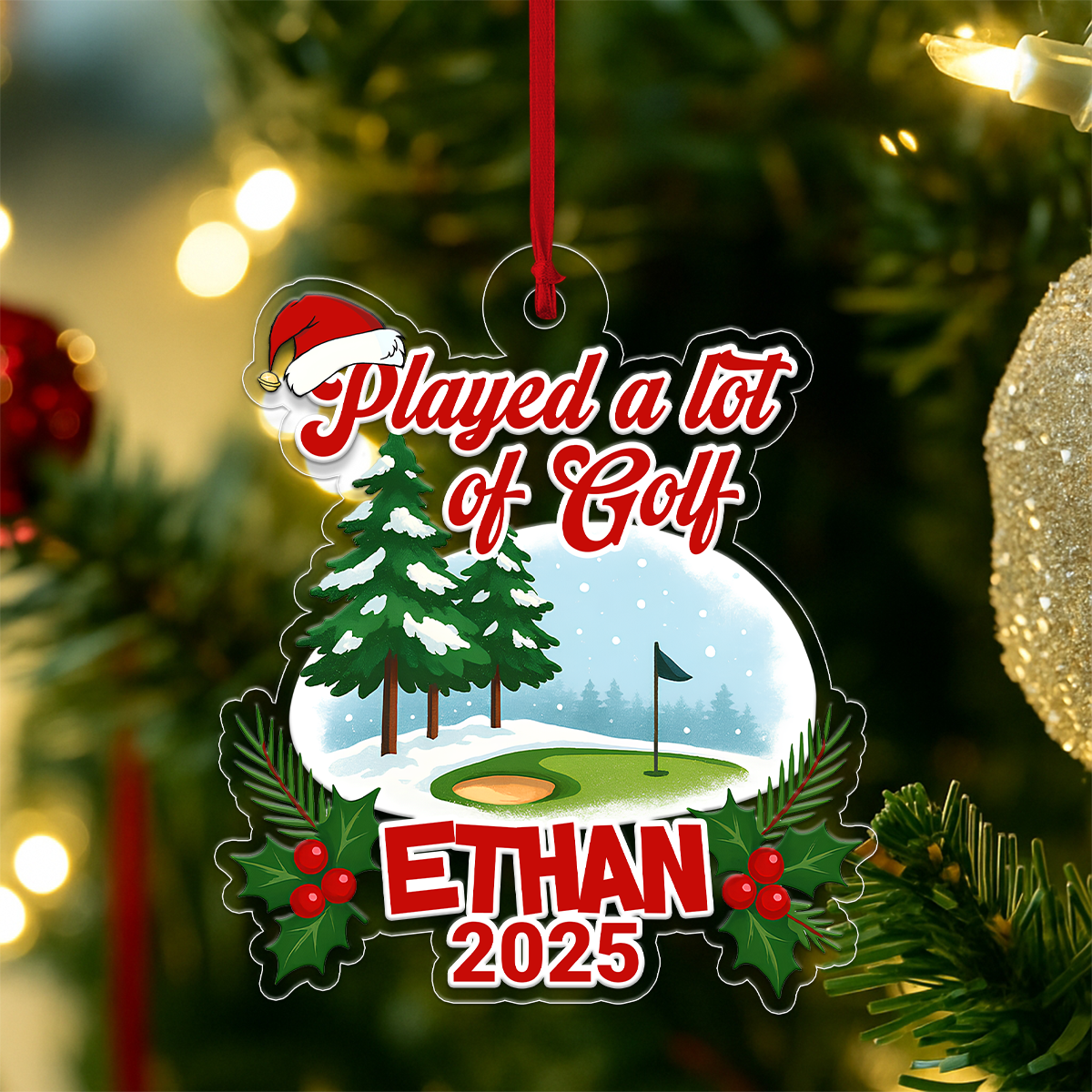 Custom Name Played A Lot Of Golf Acrylic Ornament Christmas Gift