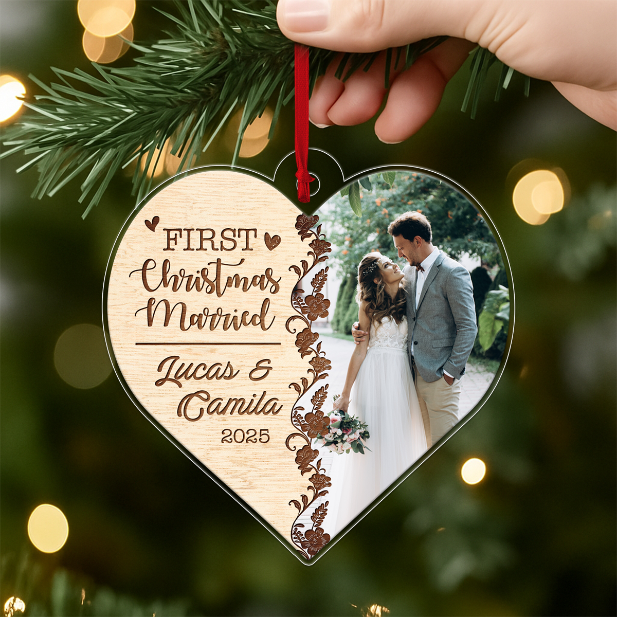 Custom Photo Couple Christmas Married