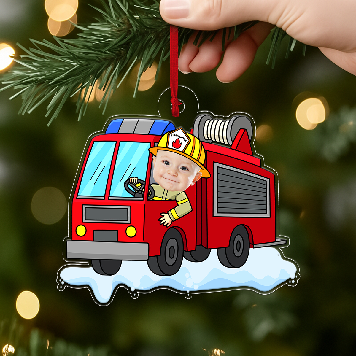 Personalized Baby Drive Fire Truck Gift For Firefighter