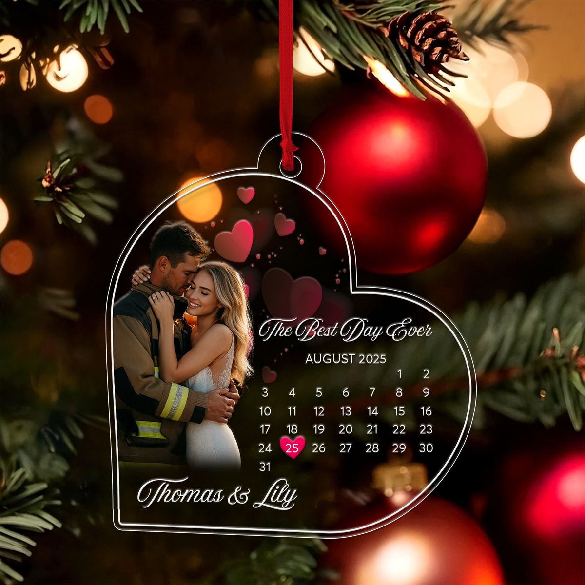 Custom Photo And Date Firefighter Couple