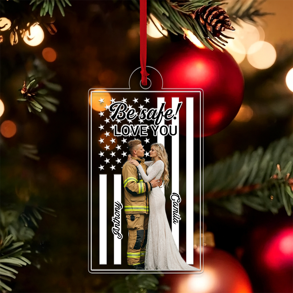 Custom Photo Firefighter Couple