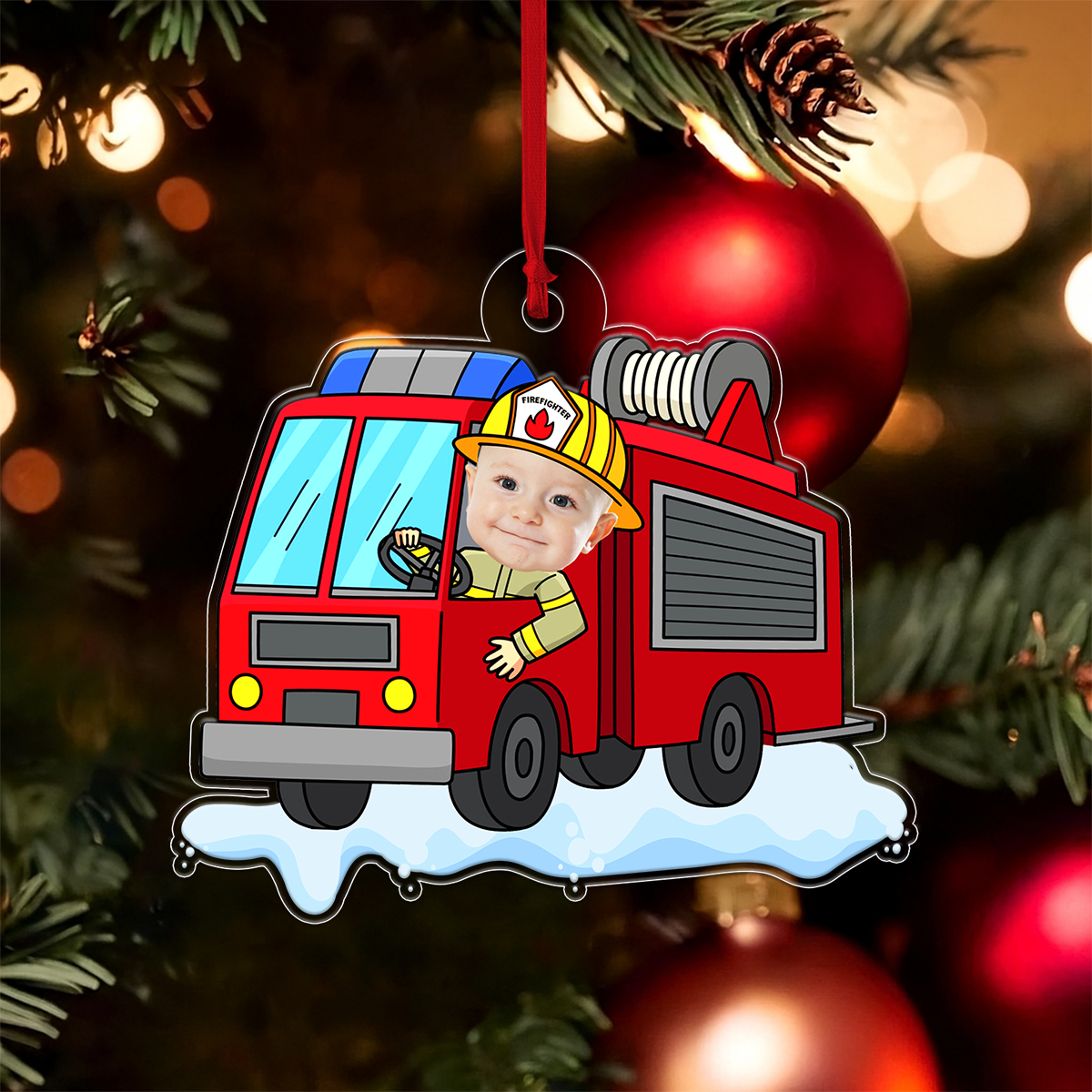 Personalized Baby Drive Fire Truck Gift For Firefighter
