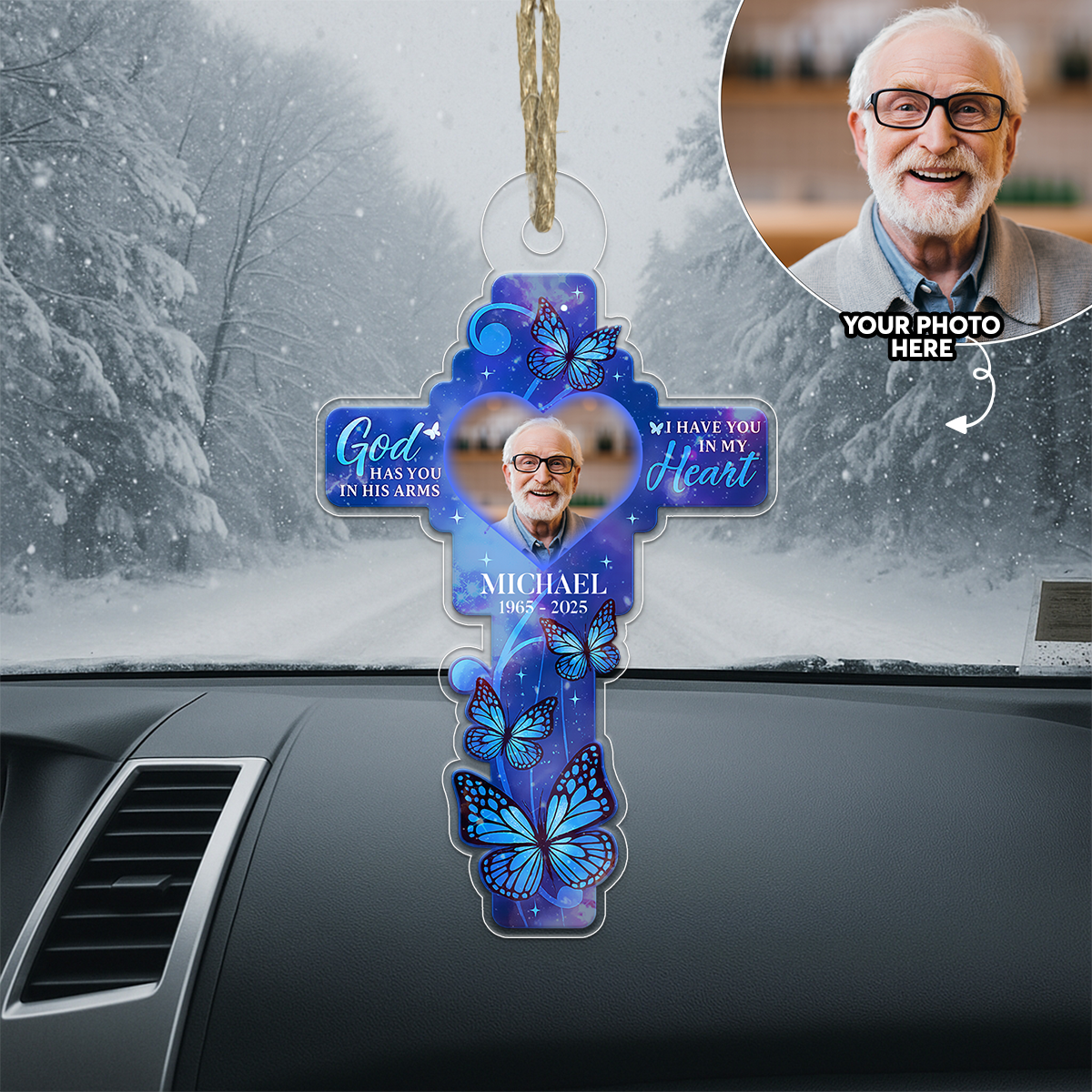 Custom Photo Cross Butterfly