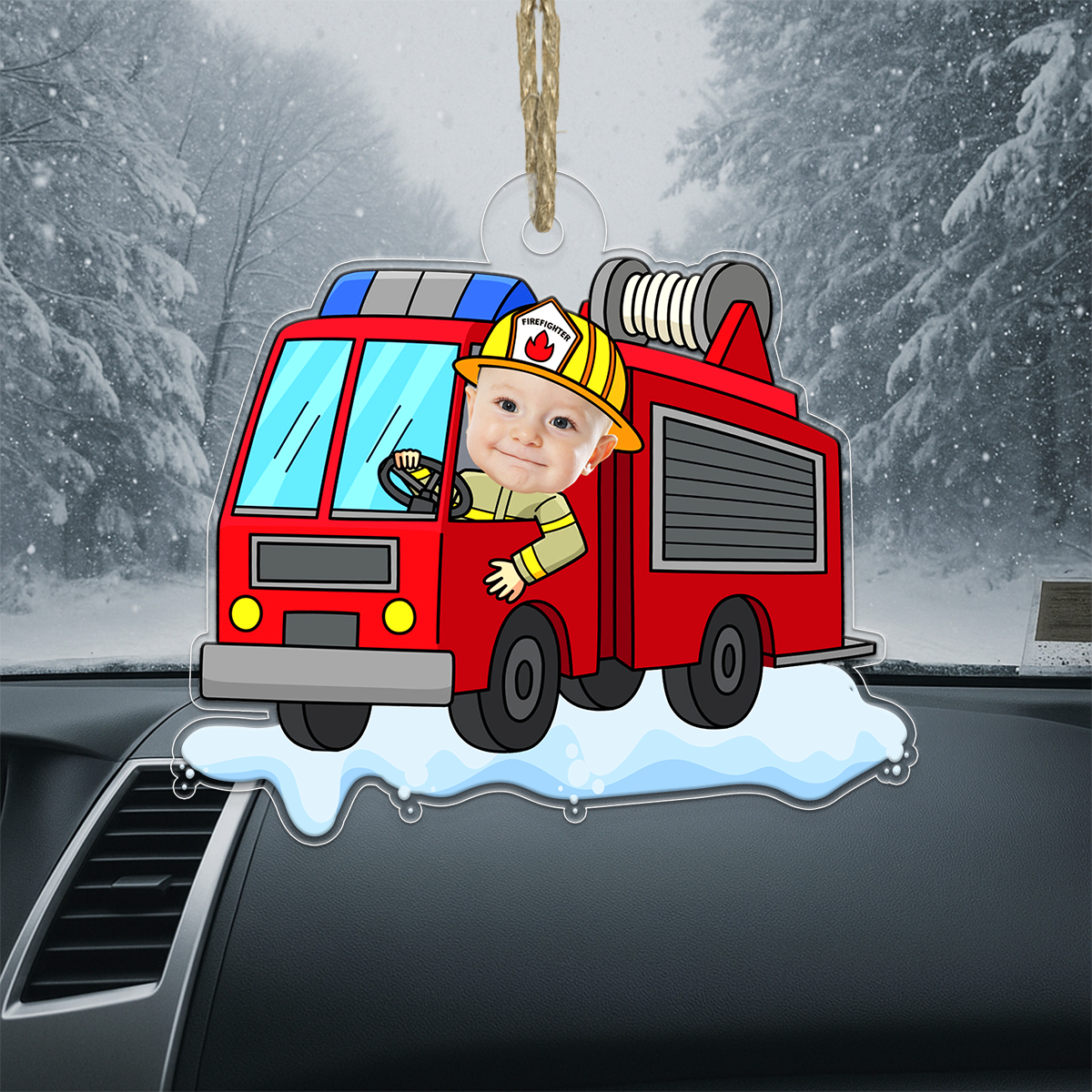 Personalized Baby Drive Fire Truck Gift For Firefighter