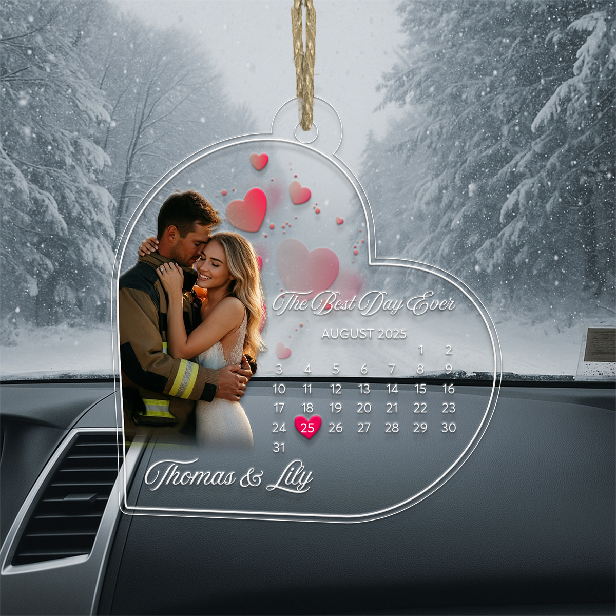 Custom Photo And Date Firefighter Couple