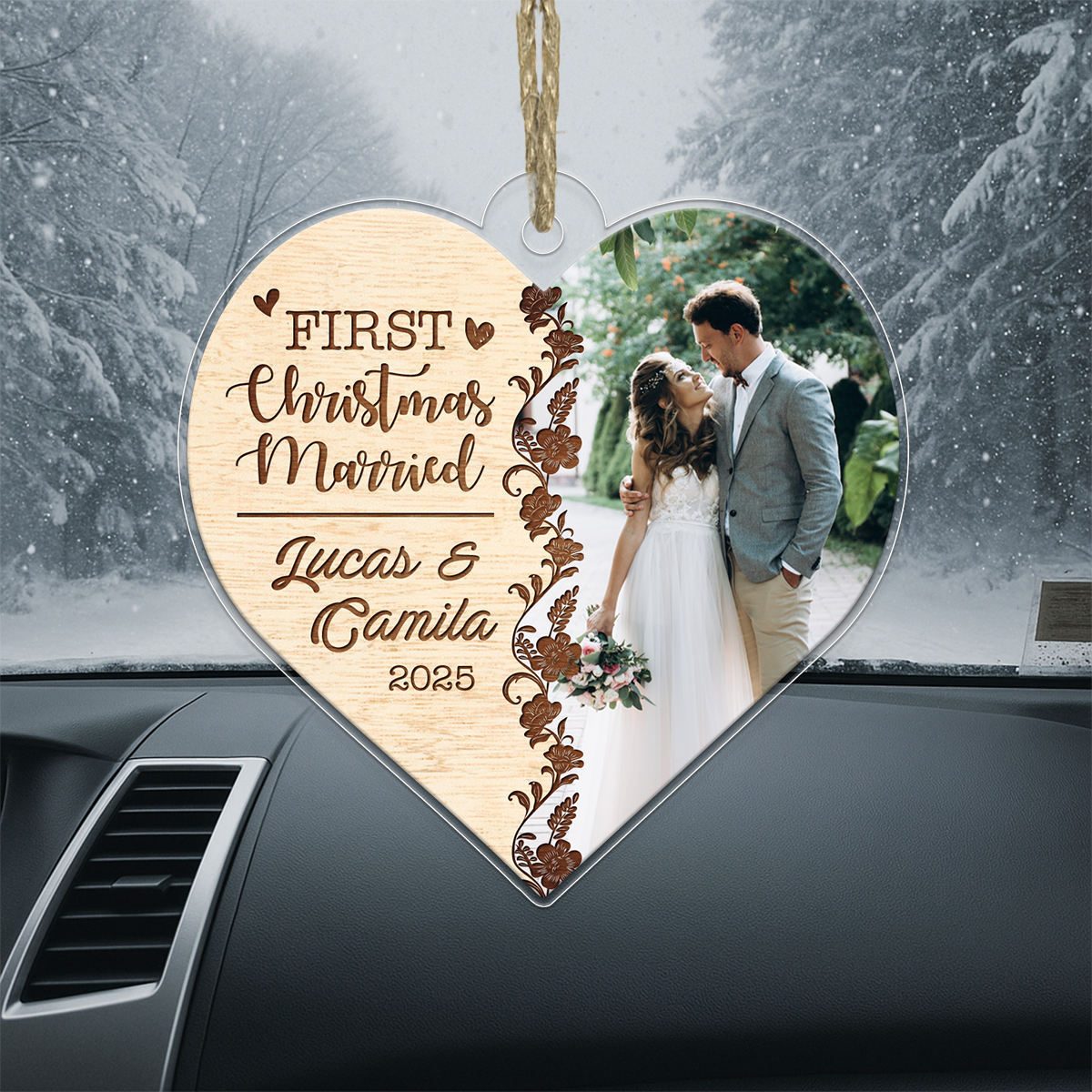 Custom Photo Couple Christmas Married