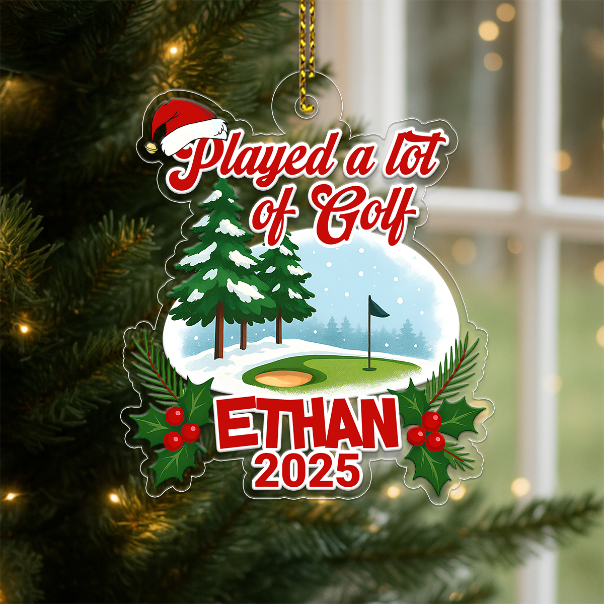 Custom Name Played A Lot Of Golf Acrylic Ornament Christmas Gift