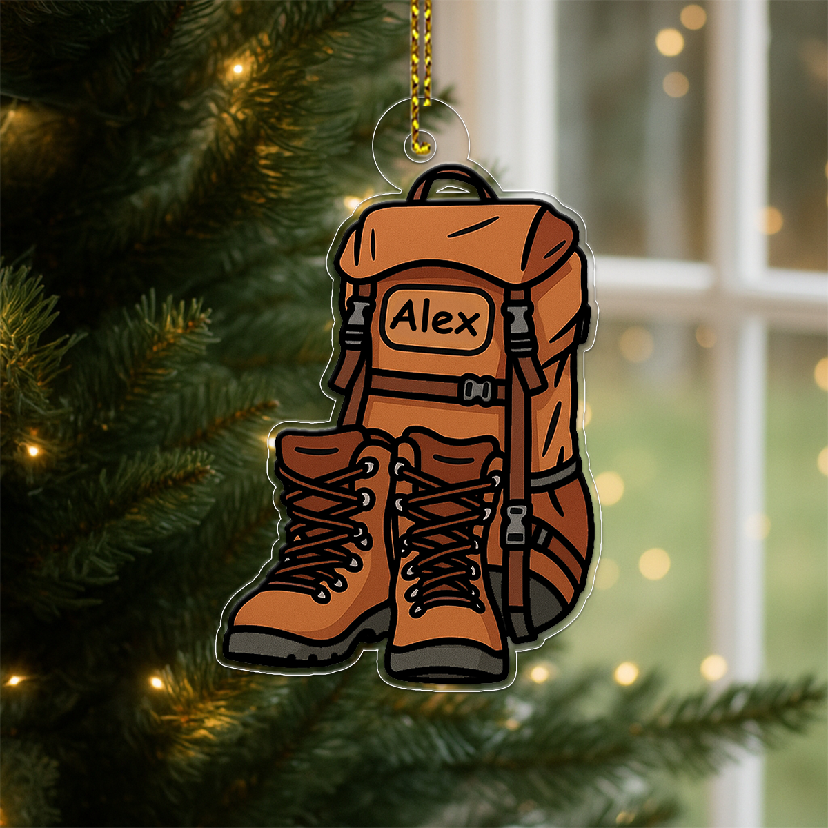 Personalized Hiking Bags Acrylic Ornament Christmas Gift