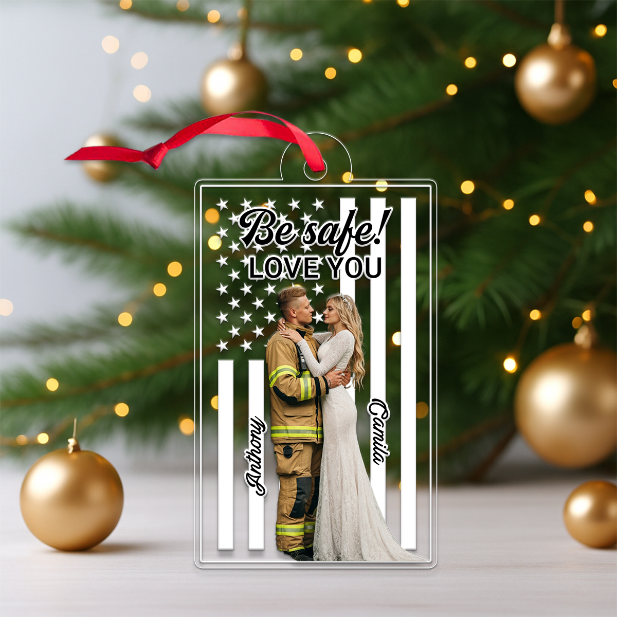 Custom Photo Firefighter Couple