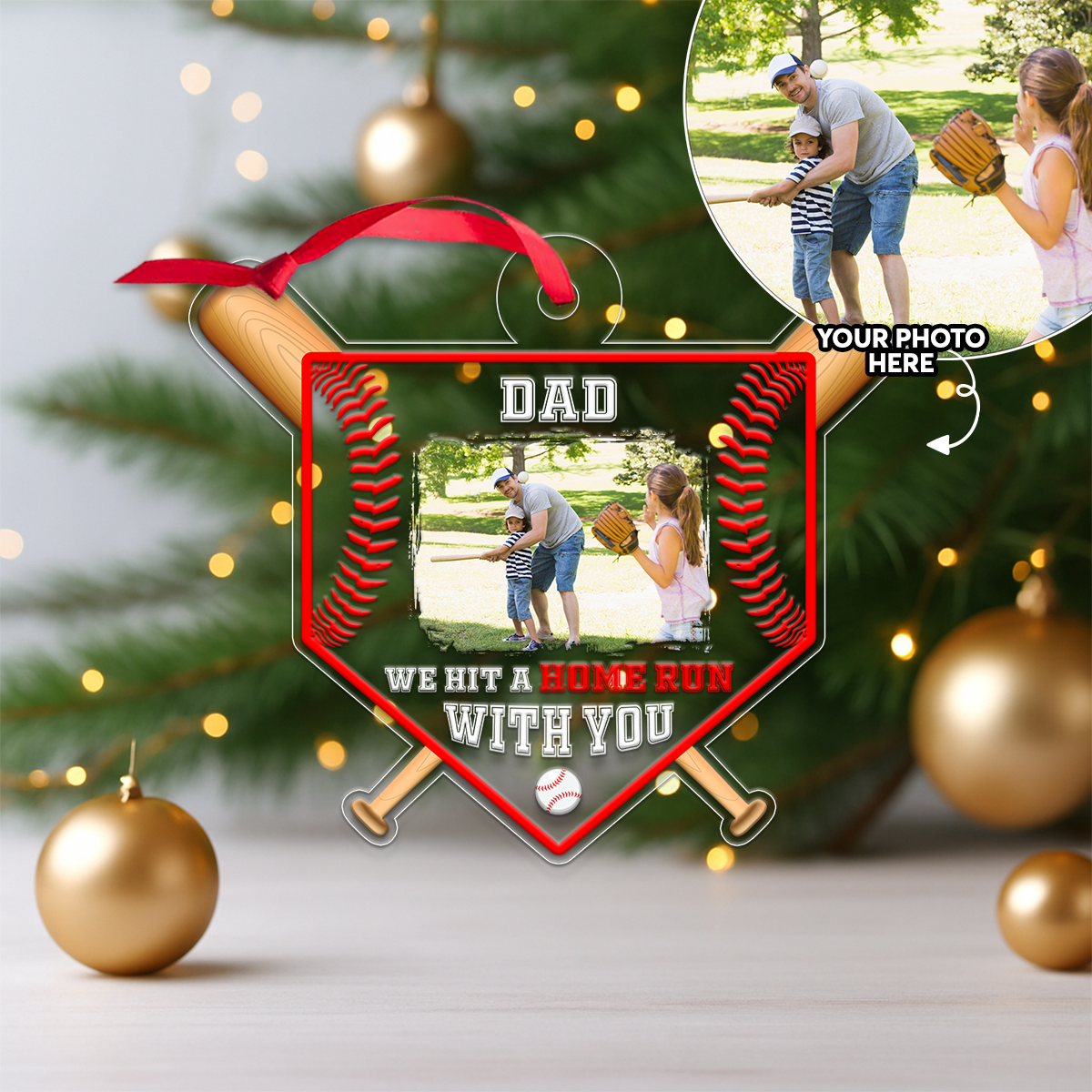 Custom Photo Baseball Dad