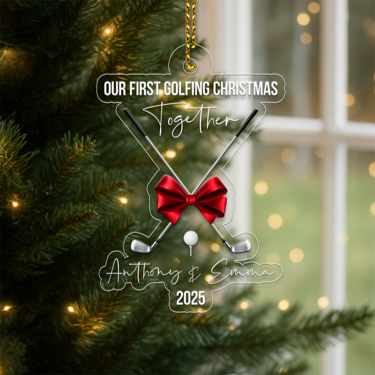 Custom Name Golf Friendship Together Acrylic Ornament Christmas Gift
