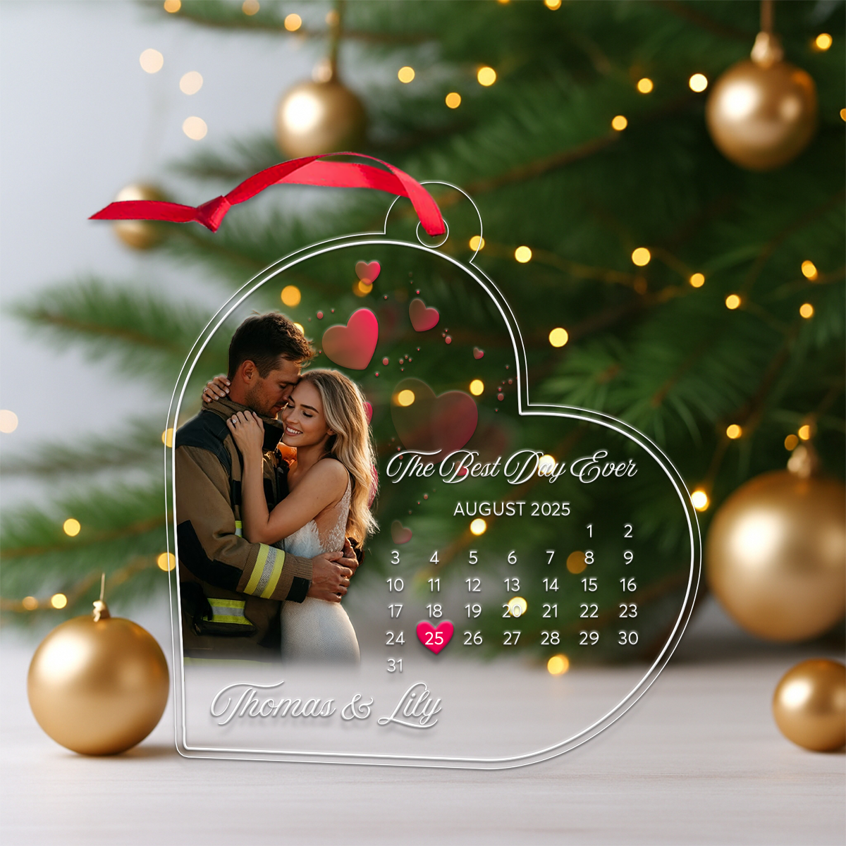 Custom Photo And Date Firefighter Couple