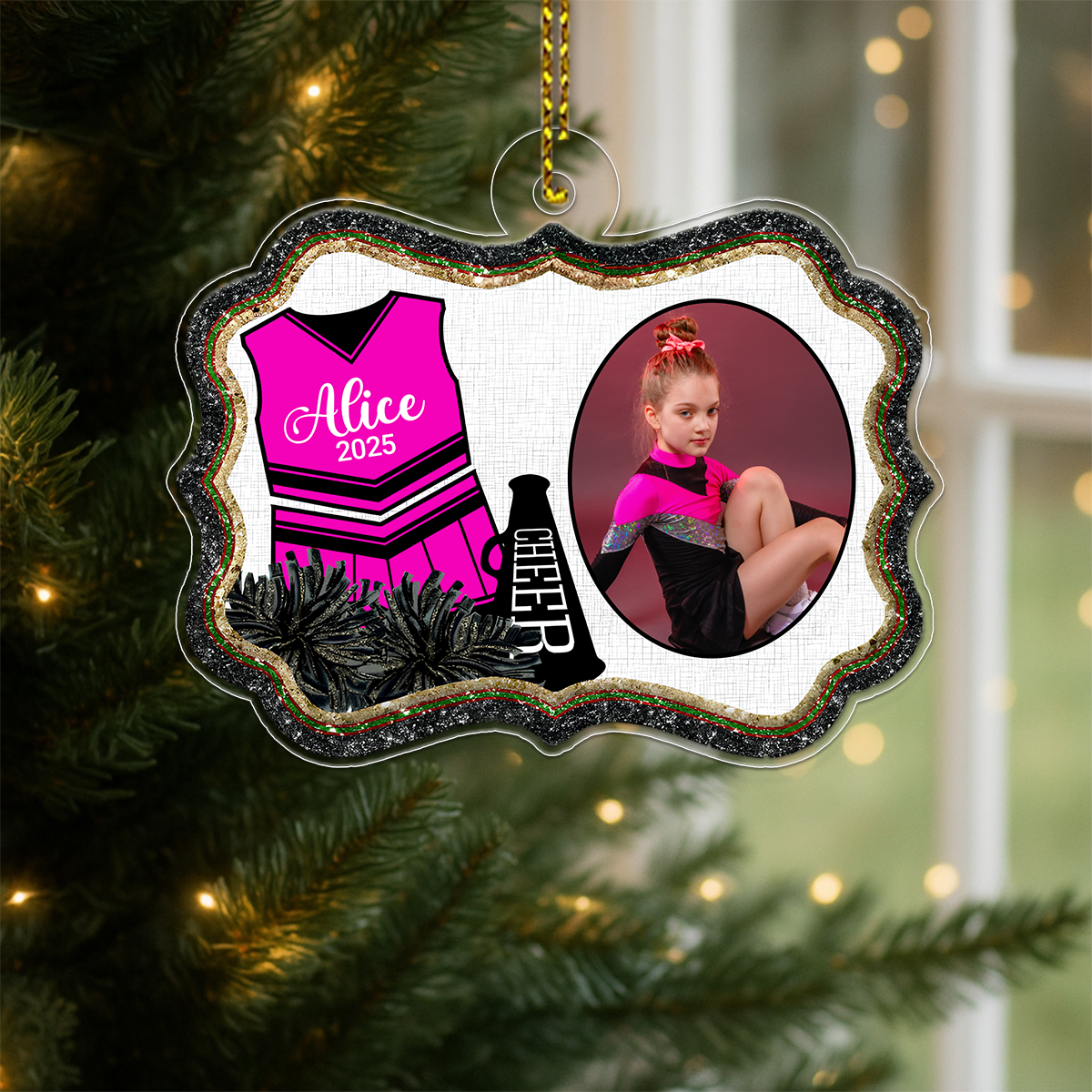 Custom Photo Cheer For Baby Girl Acrylic Ornament Christmas Gift